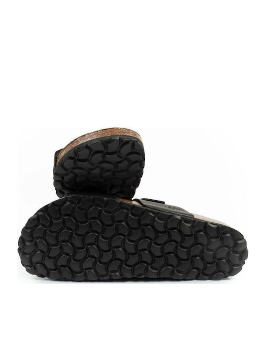 Leather Men's Sandals In Beige Colour