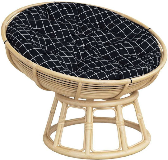 vidaXL Perna Scaunului De Grădină Rotundă Neagră 100x100cm