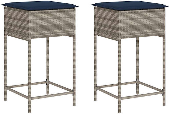 Σκαμπό Μπαρ Rattan 2τμχ 40x40x76cm Σκαμπό Μπαρ Rattan 2τμχ 40x40x76cm