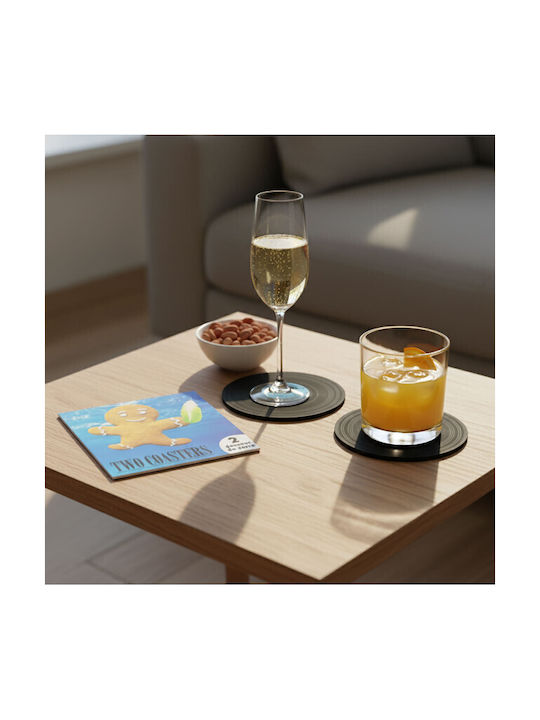 Pylones Round Blue Plastic Coaster 9cm 2 Pieces
