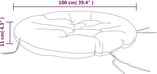 vidaXL Водоустойчива Възглавница За Градински Стол Кръгла Червена 100x100см