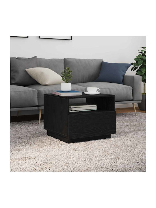 Square Side Table Wooden Black Oak 50x49x40cm