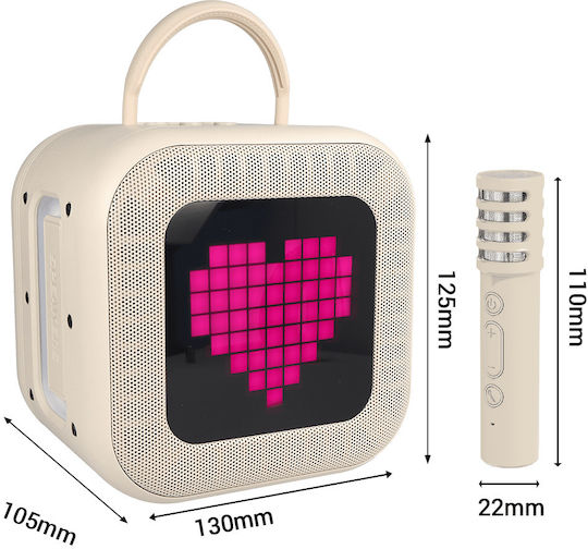 Blavec Karaoke Speaker with Wireless Microphones and Lighting Effects Beige