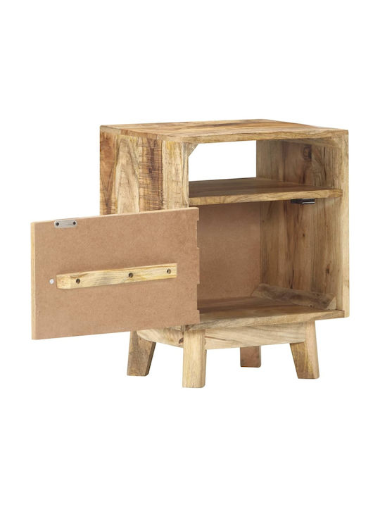 Κομοδίνο από Μασίφ Ξύλο Μπεζ 40x30x50cm