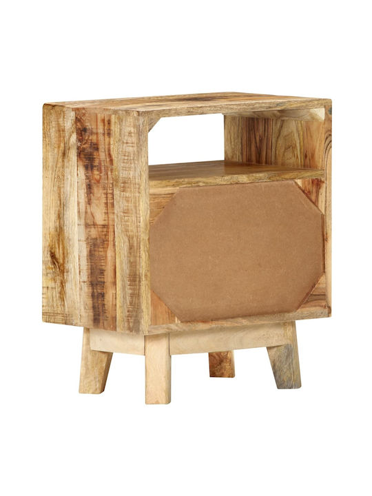 Κομοδίνο από Μασίφ Ξύλο Μπεζ 40x30x50cm