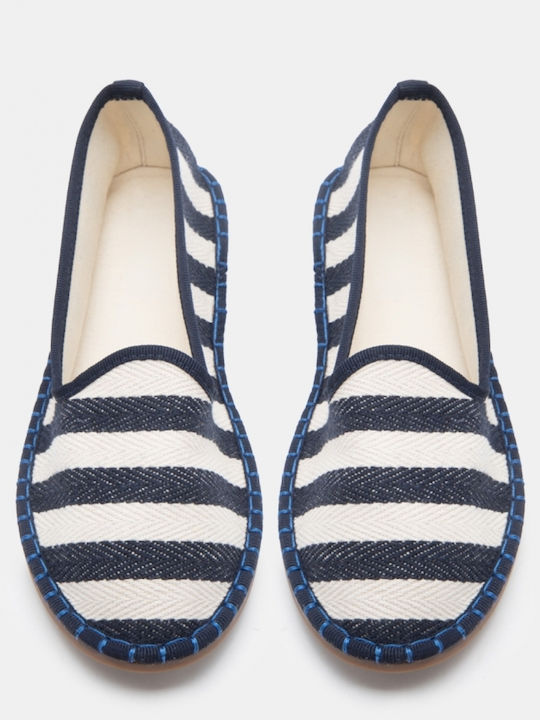 Women's Pointed Toe Ballerina Shoes In Navy Blue Color