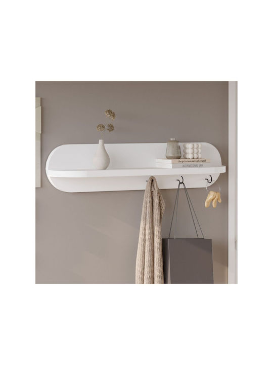 SteweHome Κρεμάστρα Τοίχου Ξύλινη 3 Θέσεων Λευκή 60x11x11cm