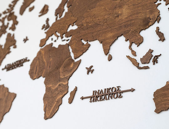 3D Wall Decor Handmade Brown Wooden 115x65cm