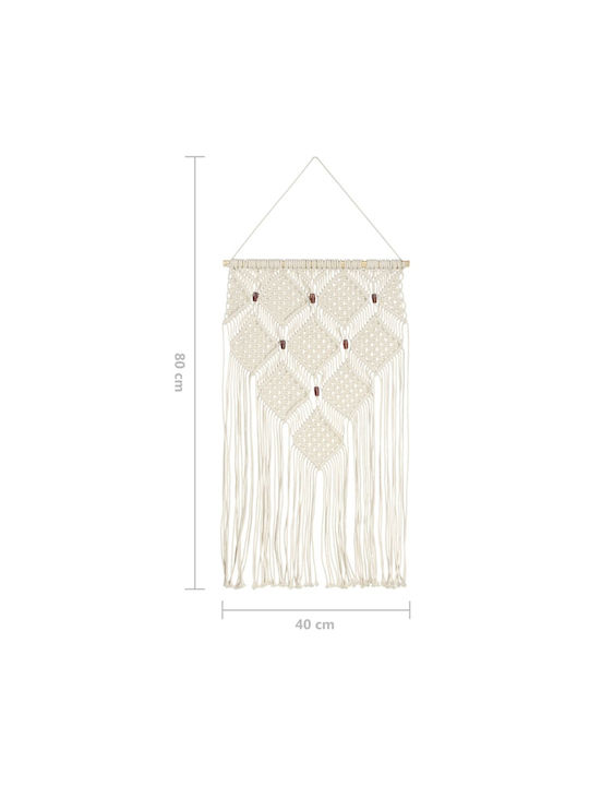 vidaXL Macrame Hanging Wall Decor Handmade from Fabric 80x40cm