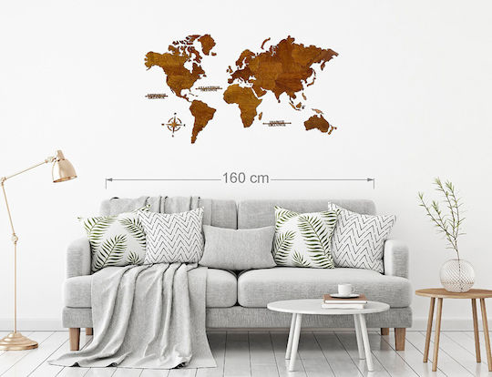 3D Wall Decor Handmade Brown Wooden 115x65cm