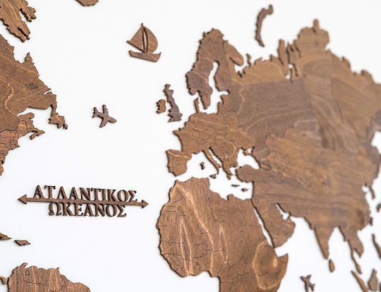 3D Wall Decor Handmade Brown Wooden 115x65cm
