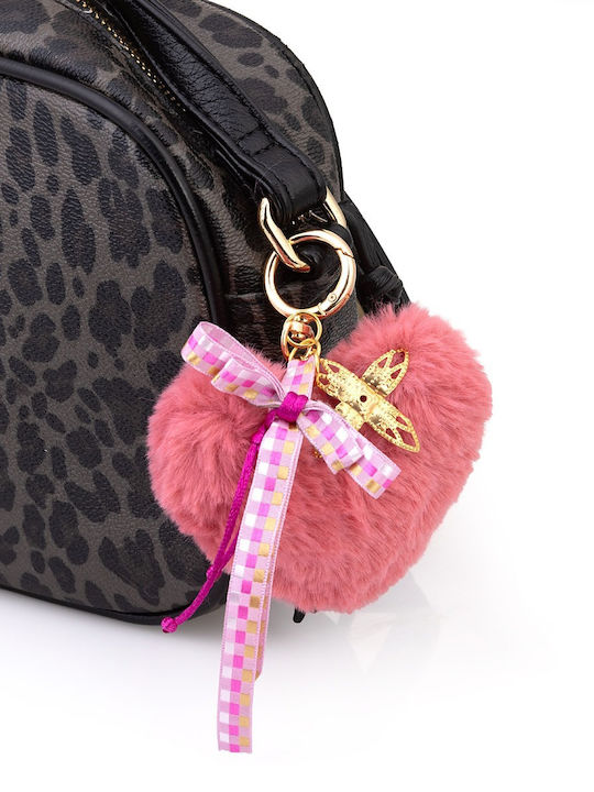 Keychain Bag Charm Large Pom Pom Heart Charms