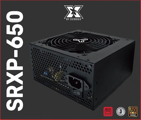 Serioux 650W Sursă de Alimentare Neagră Full Wired 80 Plus Bronze (SRXP-650)