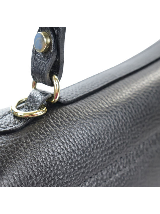 Black Leather Women's Flap Bag