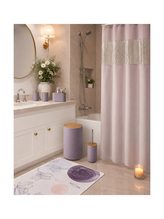 Set Accesorii Baie Lemn Mov 8 Bucăți Set Accesorii Baie Lemn Mov 8 Bucăți