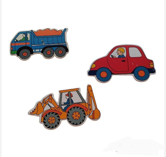 Μαγνητες Οχήματα Φορτηγά Wooden Hand Paint Eco Toys Διαστάσεις 12*5 Τεμ 6