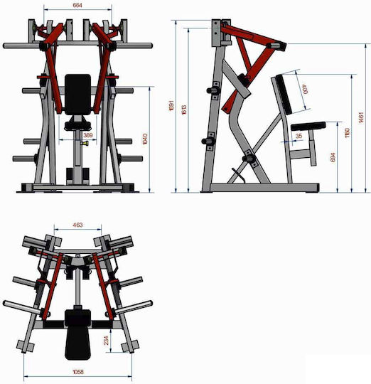 EBX Low Row Machine II Κωπηλατική χωρίς Βάρη