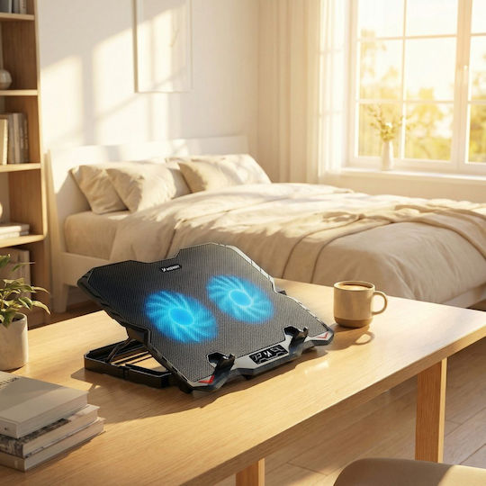 Wozinsky WDCX-015 Cooling Pad for Laptop up to 15.6" with 2 Fans and Lighting