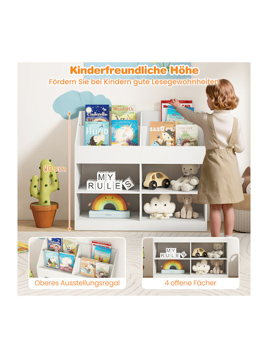 Wooden Floor Bookcase White 80x34x90cm