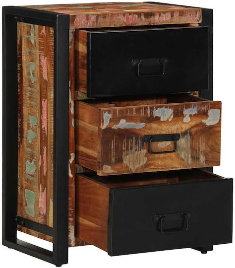Storage Drawers Made of Metal & Wood L50xW35xH70cm