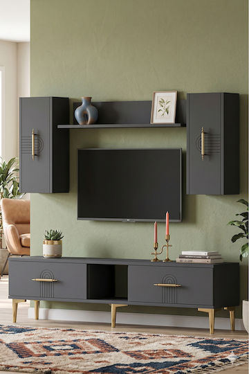 Living Room TV Unit Gray L150xW30xH41cm Living Room TV Unit Gray L150xW30xH41cm