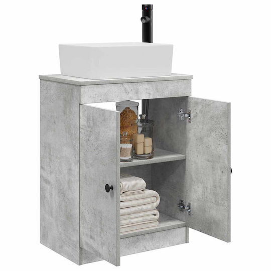 vidaXL Bathroom Vanity Unit Without Sink With Mirror M54xB35xH83cm Grey
