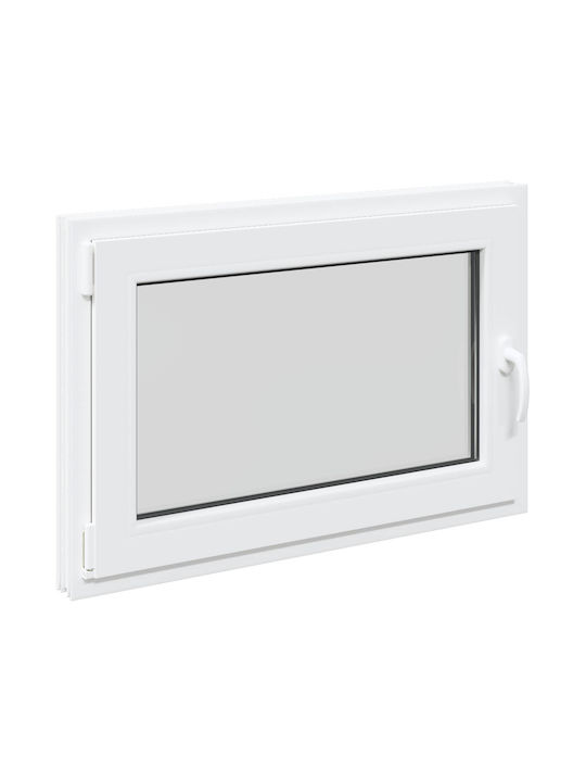 vidaXL Hinged PVC Window W90xH70cm