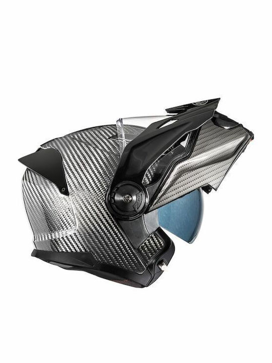 Premier Jogger U9 Carbon Motorcycle Helmet Flip-Up ECE 22.06 with Sun Visor
