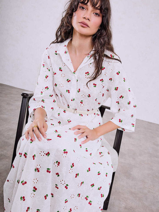 Celestino Women's Maxi Dress Cherries White