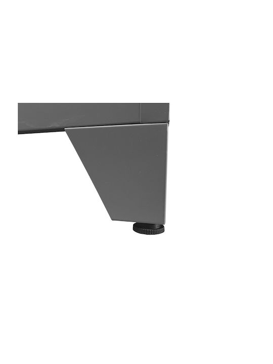 Metallic Single-Leaf Outdoor Storage Cabinet Low-50 Galvanized Gray 50x45x101cm 1 Shelf 2 Compartments Adjustable Feet