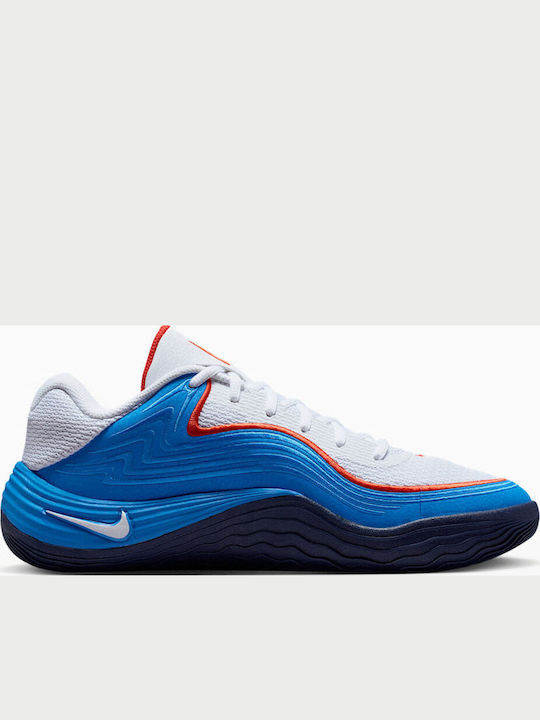 Precision 8 Low Basketball Shoes White / Light Photo Blue / Picante Red