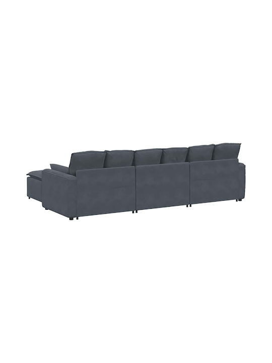 Corner Velvet Couch Dark Gray 324x205x64cm