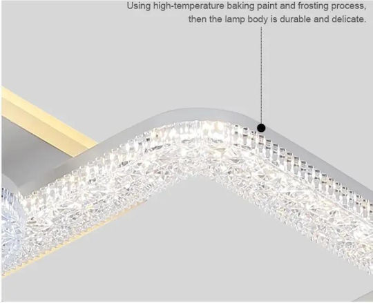 Luminastar Πλαφονιέρα Οροφής Λευκή με Ενσωματωμένο LED και Κρύσταλλα και Τηλεχειριστήριο