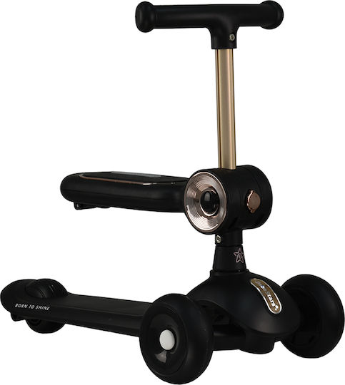 Bebe Stars Kinderroller 3-Rad mit Sitz Schwarz