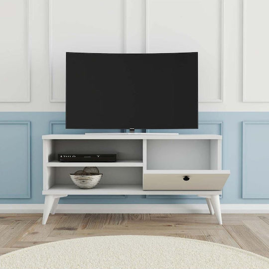 Stand TV Alb L90xA30xÎ45cm
