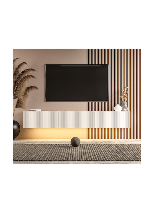 TV Stand with LED Lighting White L180xD31xH28cm