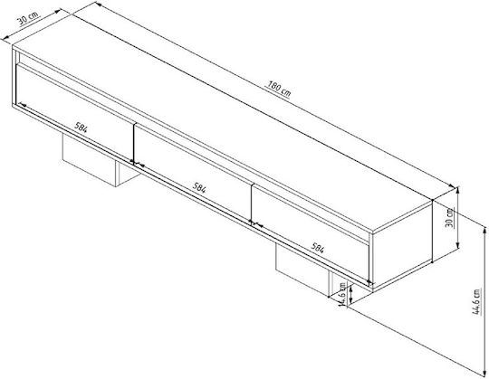Multicolour TV Stand L180xD30xH45cm
