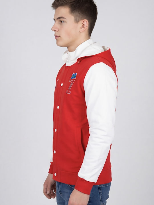 Men's Cardigan Hooded Red