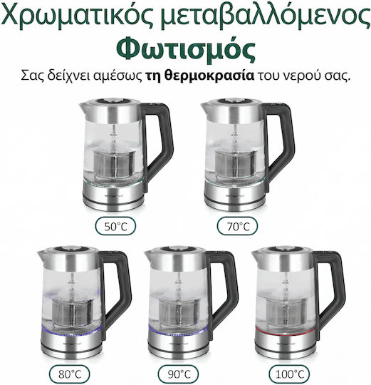 Emerio WK-122730 Електрическа Кана 1.7л 2200W Сребриста