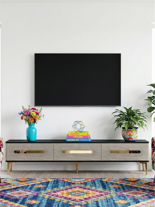 Gray TV Stand L180xD30xH41cm