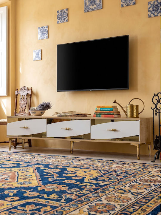 Έπιπλο Τηλεόρασης Χρυσό Μ180xΠ30xΥ41cm