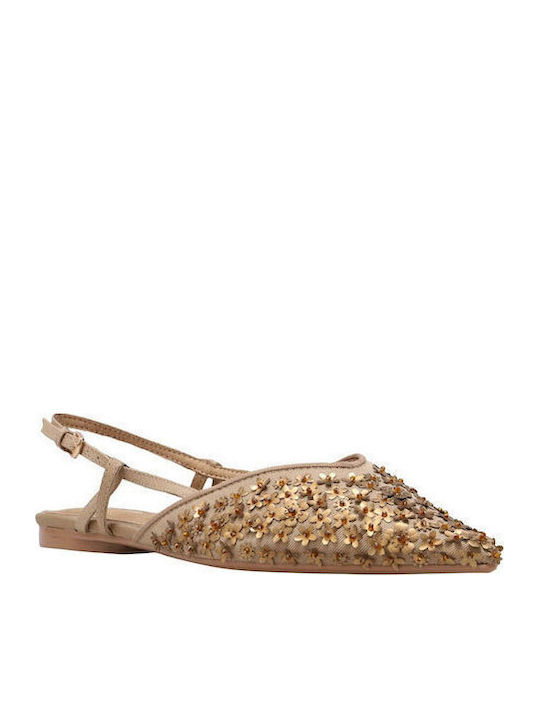 Γυναικείες Μπαλαρίνες Slingback σε Καφέ Χρώμα