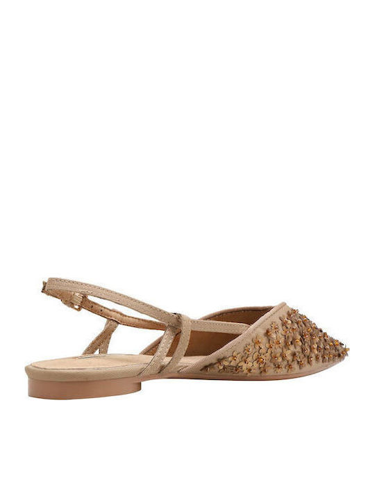 Γυναικείες Μπαλαρίνες Slingback σε Καφέ Χρώμα
