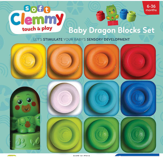 Baby Clementoni Τουβλάκια Clemmy Magic Rainbow για 6+ Μηνών 9τμχ