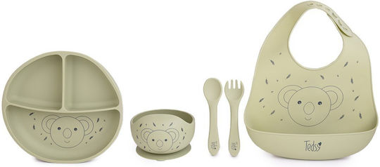 Tedsy Silicone Feeding Set Green 5pcs