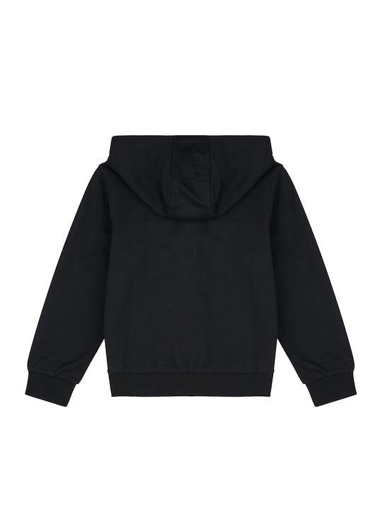 Kinder-Strickjacke Mit Kapuze In Schwarz