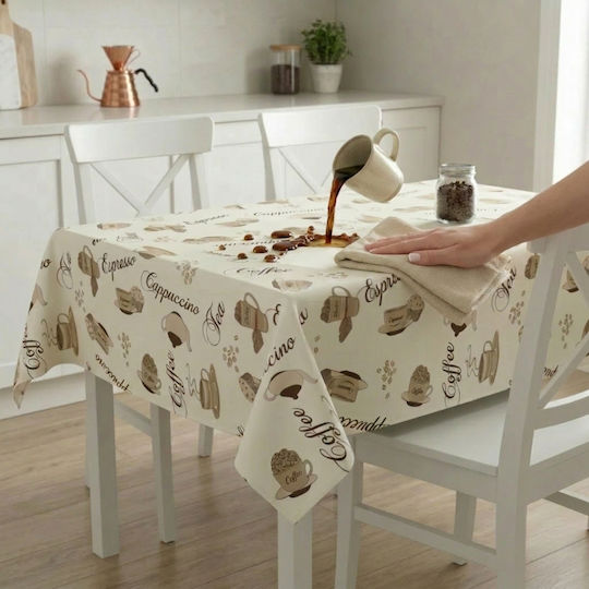 Τραπεζομάντηλο Αλέκιαστο Coffee Cream 120x160εκ.