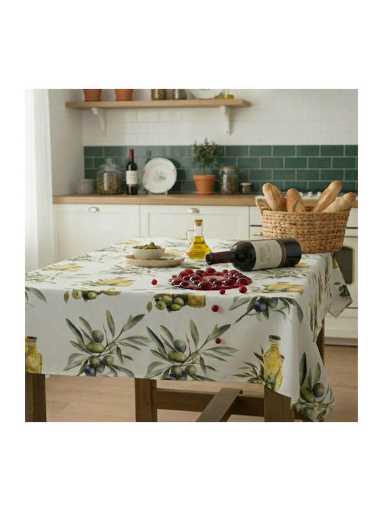 Baumwolle Fleckabweisendes Tischtuch Olive 140x180cm