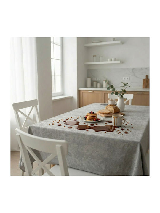 Cotton Stain Resistant Grey Tablecloth 120x160cm