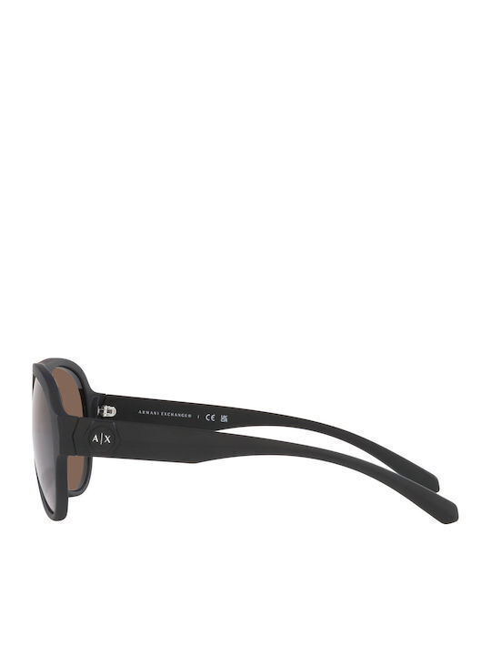 Armani Exchange Men's Sunglasses with Brown Horn-Rimmed Frame and Brown Lens 2360